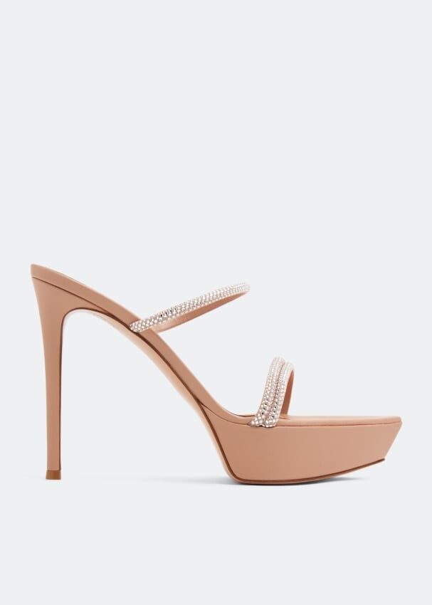 

Мюли GIANVITO ROSSI Cannes platform mules, бежевый