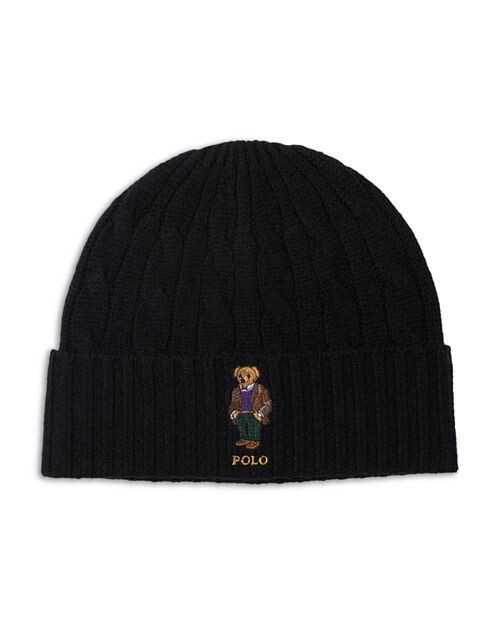 

Классическая шапка с медвежьим принтом Cable Heritage Polo Ralph Lauren, цвет Black