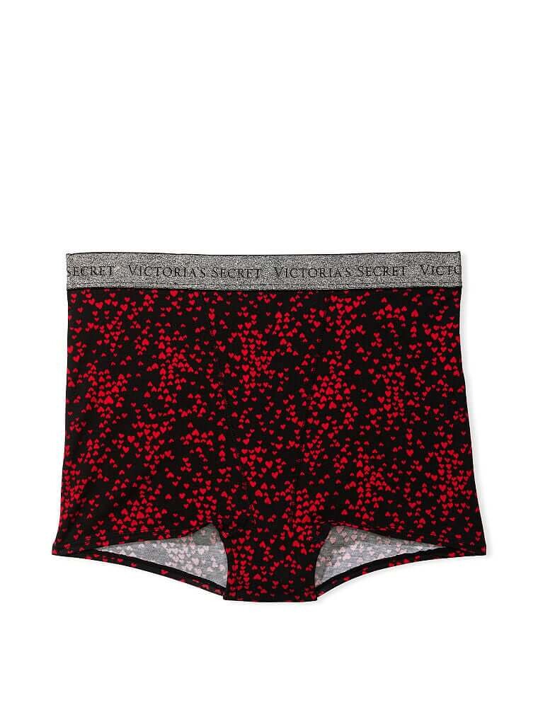 

Трусы-шорты Victoria's Secret Logo Cotton High Waist, черный/красный