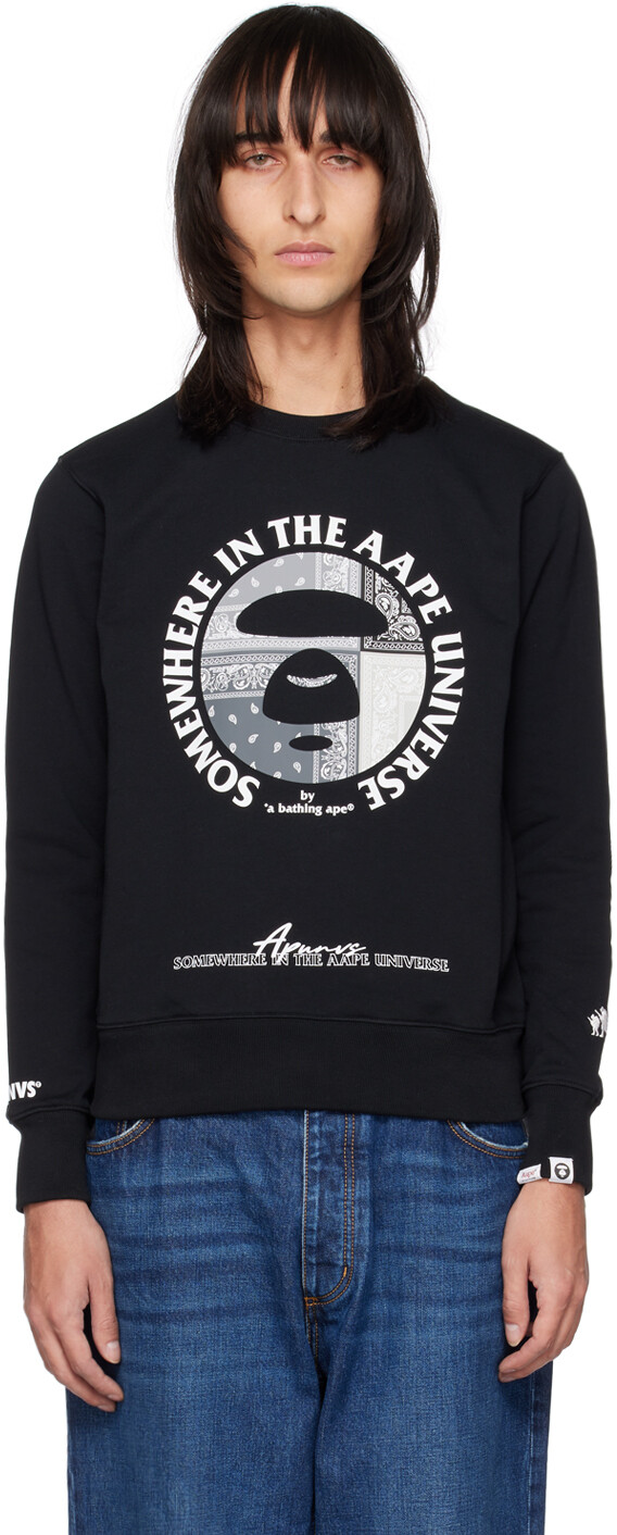 

Черный свитшот с рисунком AAPE by A Bathing Ape