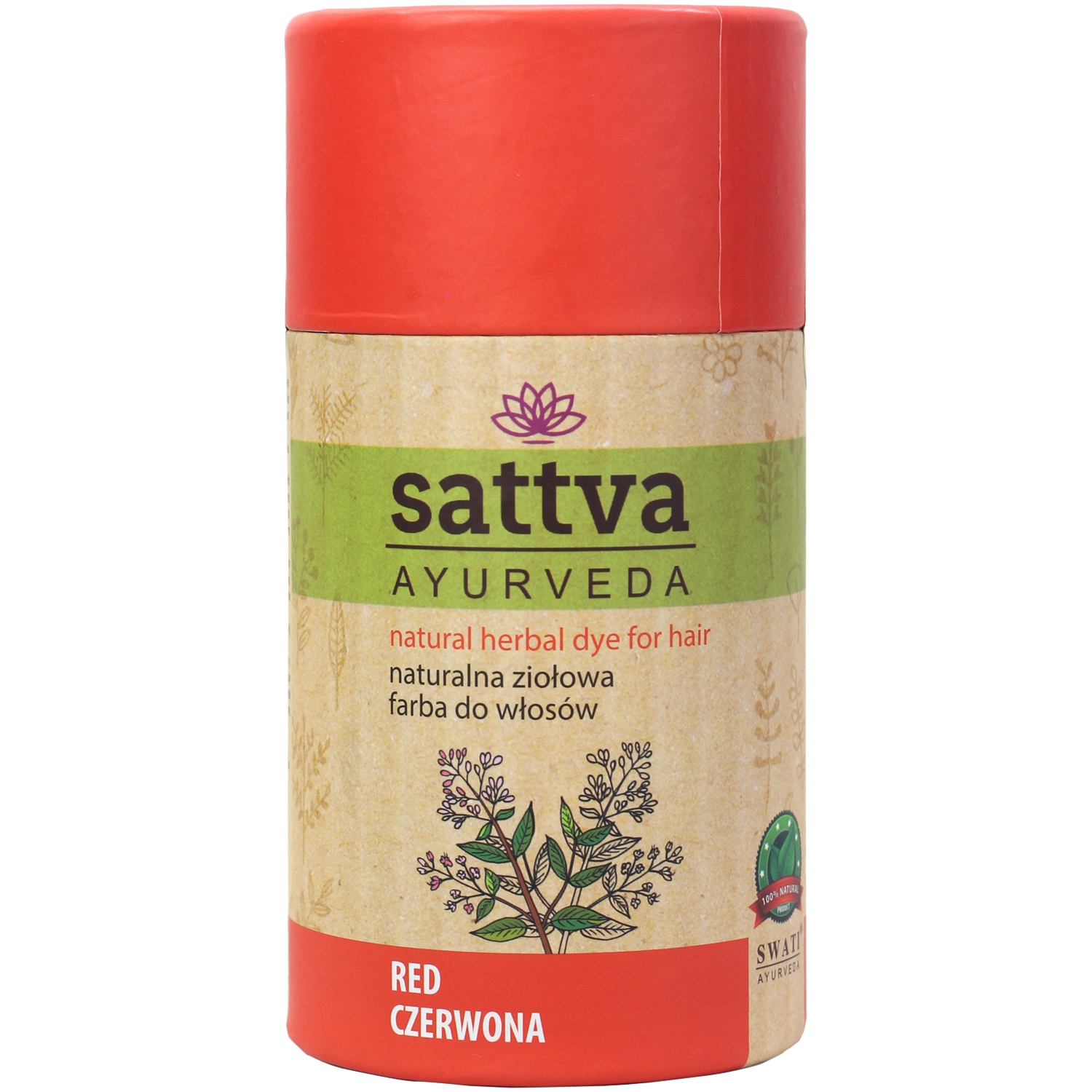 цена Sattva Red натуральная травяная краска для волос красный, 150 г