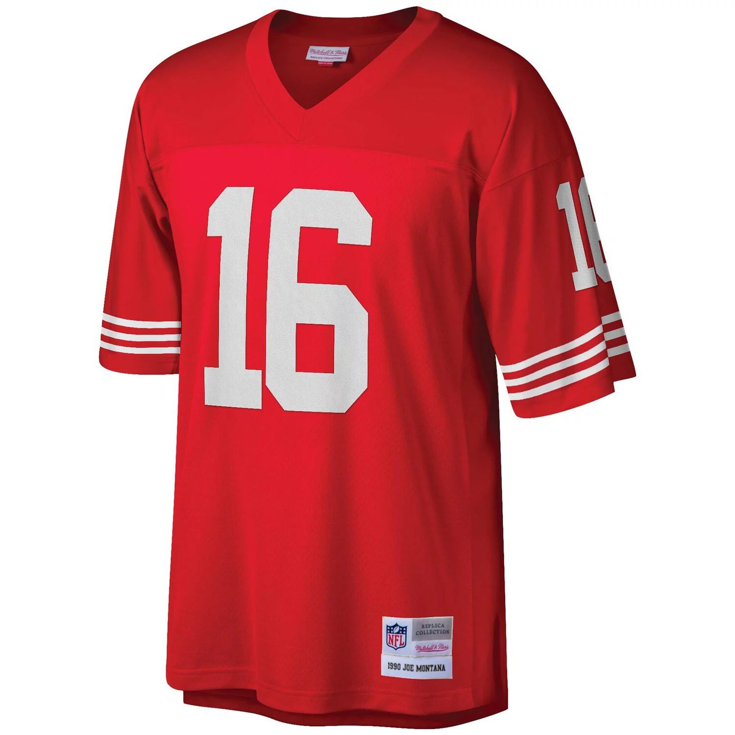 Мужская футболка Mitchell & Ness Joe Montana Scarlet San Francisco 49ers Legacy Replica
