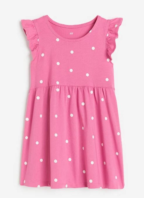 

Платье с принтом H&M Points Print, белый/розовый