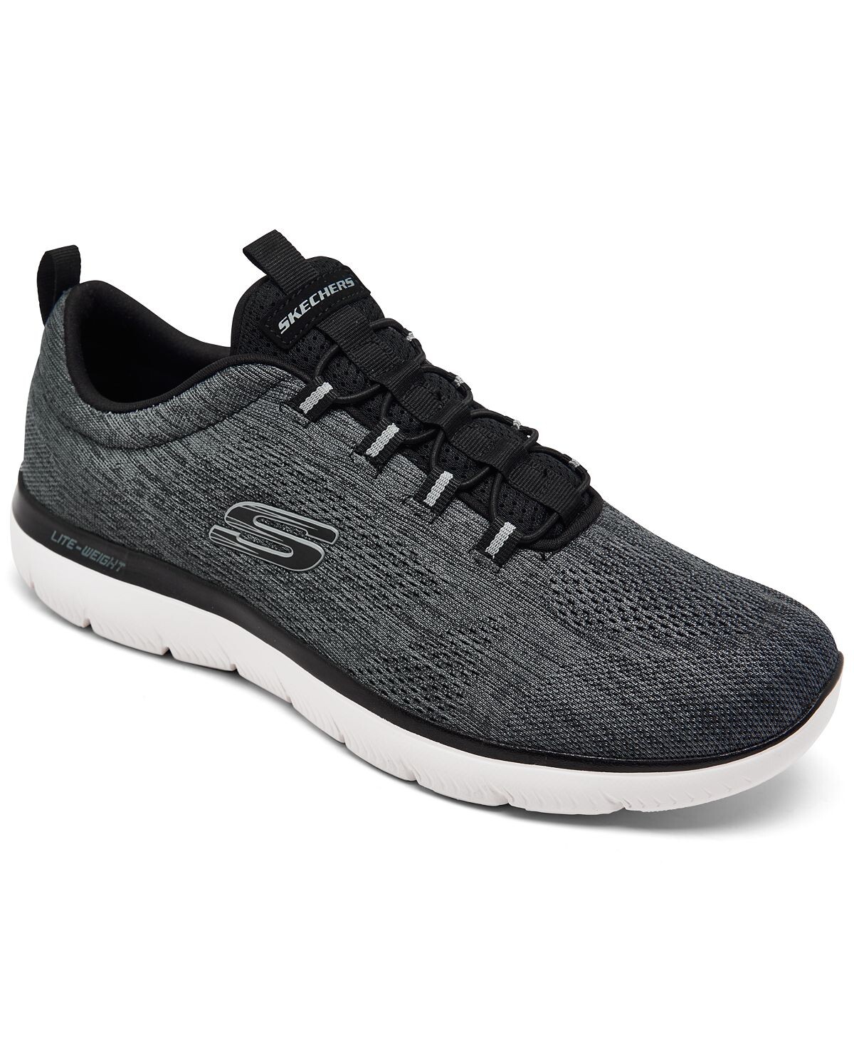 

Мужские саммиты - кроссовки louvin slip-on training от finish line Skechers, черно-белый