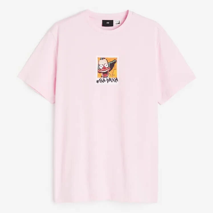 

Футболка с принтом H&M The Simpsons Regular Fit, розовый