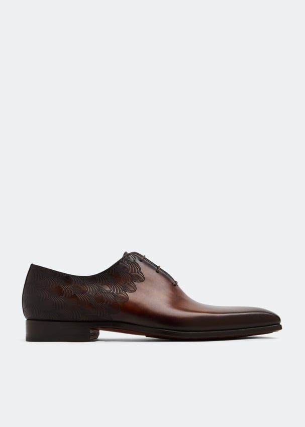 Оксфорды MAGNANNI Leather lace-up shoes, коричневый цена и фото