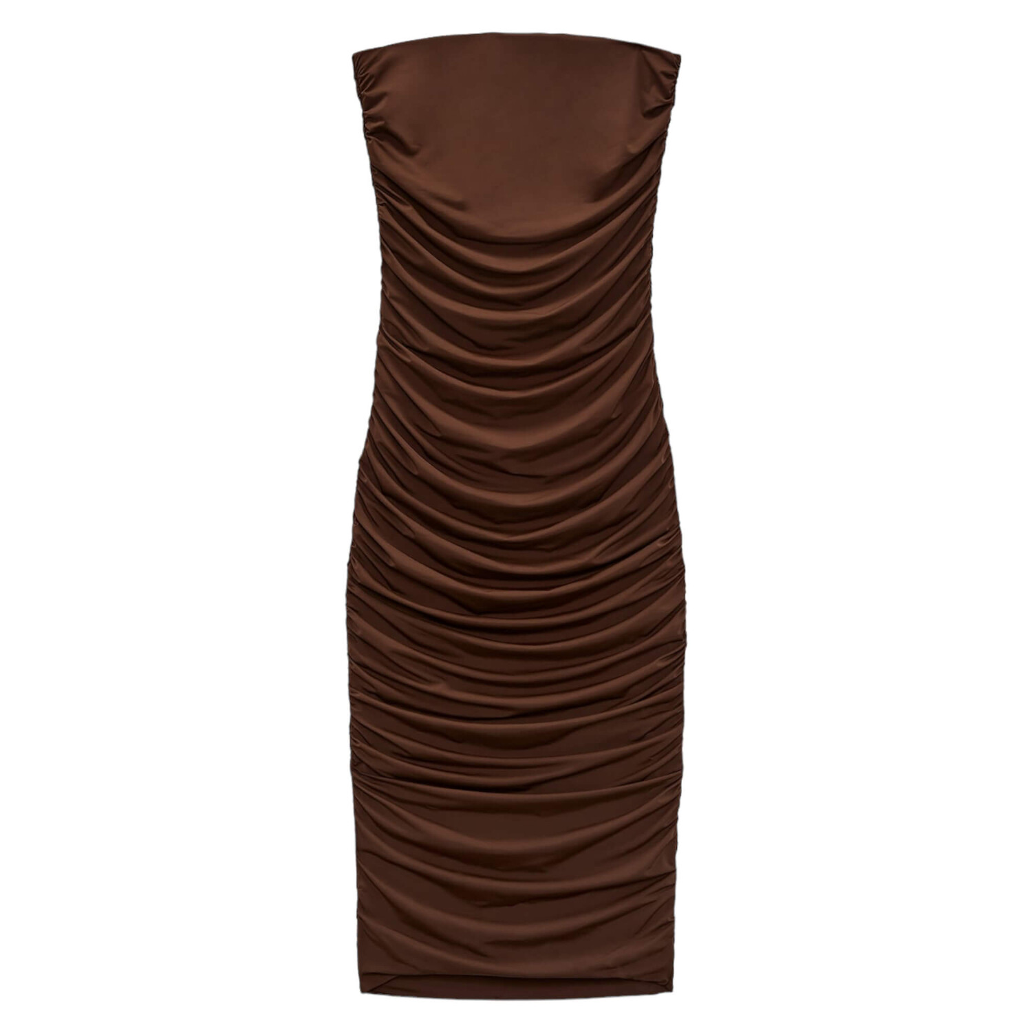 

Платье Zara Draped Midi, шоколадный