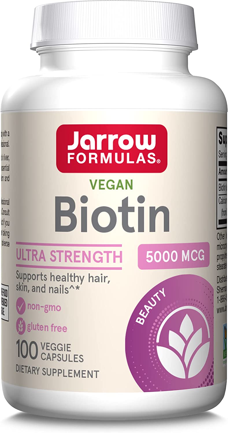 Биотин Jarrow Formulas 5мг, 100 капсул jarrow formulas биотин 5000 мкг 100 вегетарианских капсул