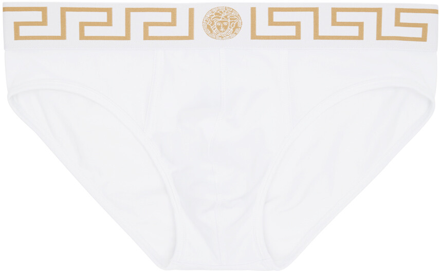 

Белые трусы с изображением медузы Versace Underwear