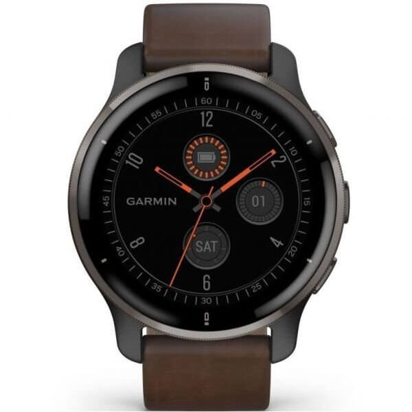 Умные часы Garmin VENU 2 Plus, серый/коричневый - фото