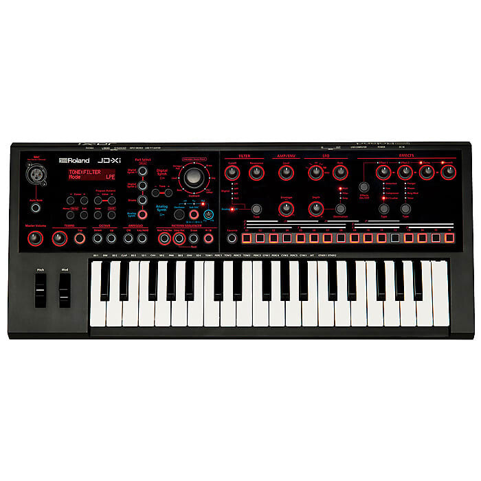

Roland JD-Xi 34-клавишный портативный аналогово-цифровой кроссовер-синтезатор с микрофоном JD-XI Interactive Analog-Digital Crossover Synthesizer - 34 Mini Keys