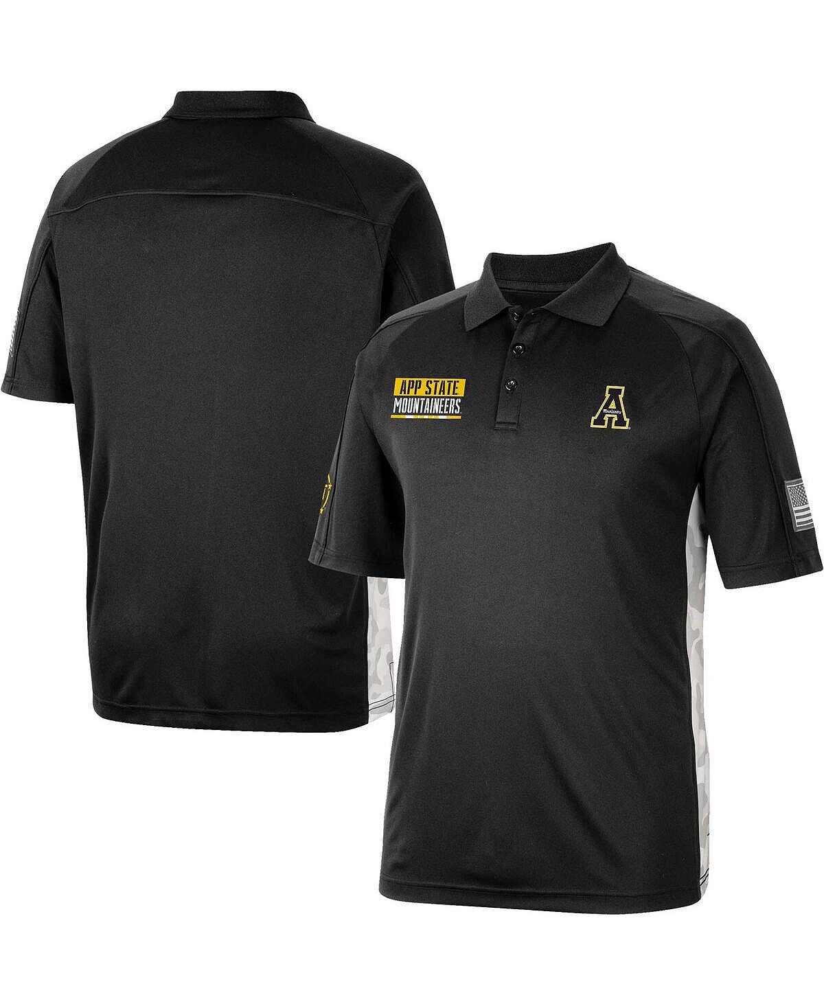 

Мужская черная рубашка-поло appalachian state mountaineers oht в стиле милитари appreciation snow camo raglan polo shirt Colosseum, черный