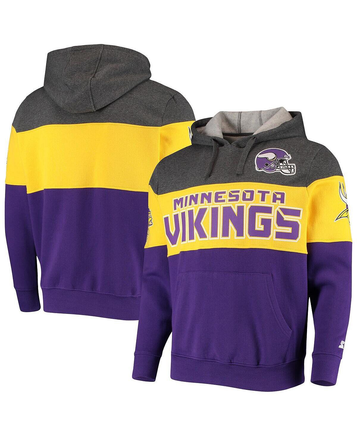 

Мужская толстовка с капюшоном minnesota vikings extreme fireballer с меланжевым серым и золотистым покрытием Starter, мульти