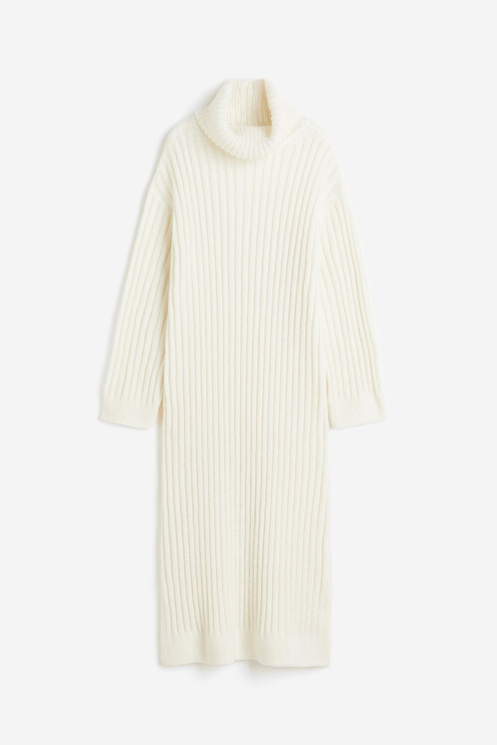 

Платье H&M Rib-knit Turtleneck, кремовый, Бежевый