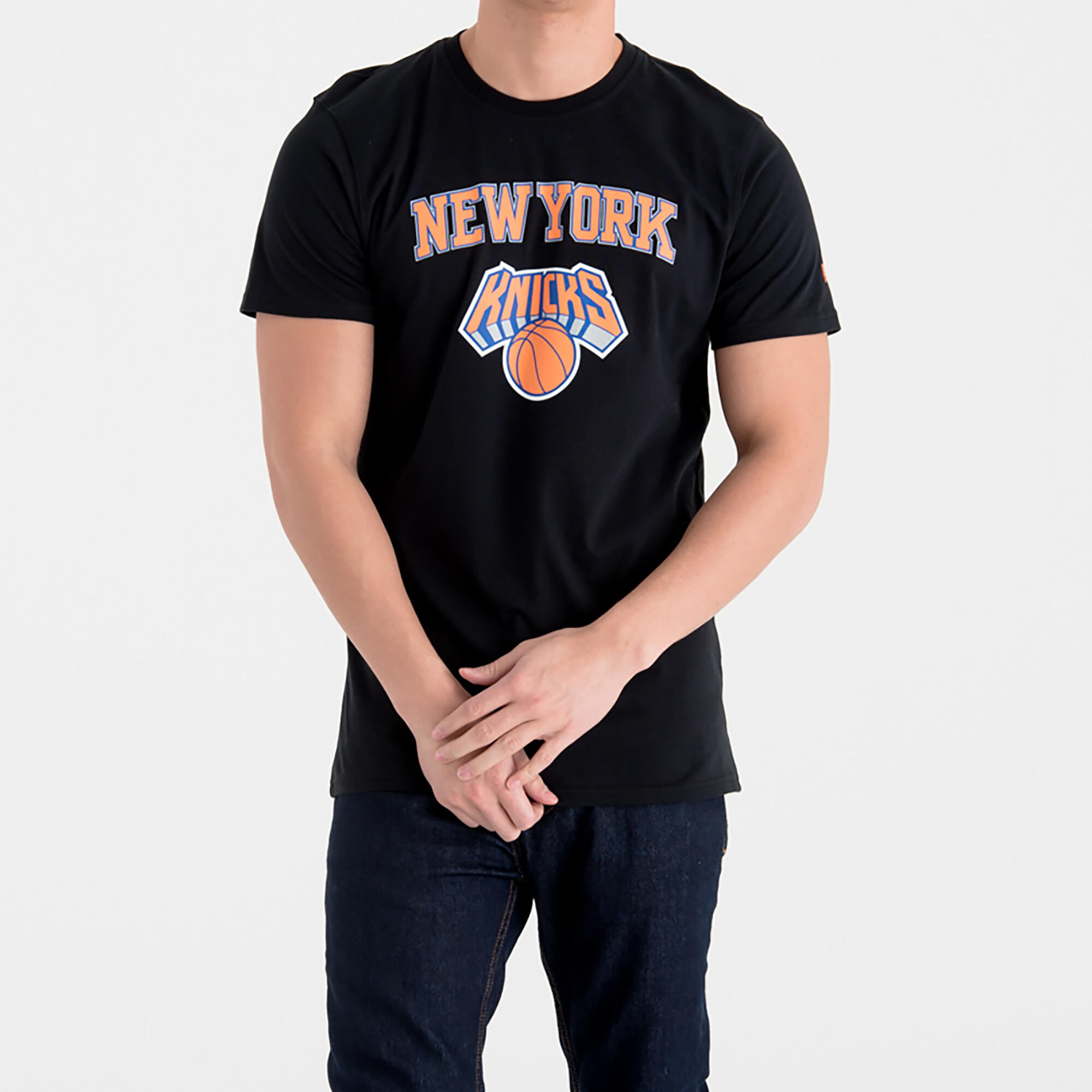 Баскетбольная футболка с короткими рукавами NBA New York Knicks хлопок женская/мужская черная NEW ERA футболка мужская new era nba photographic chibul белый