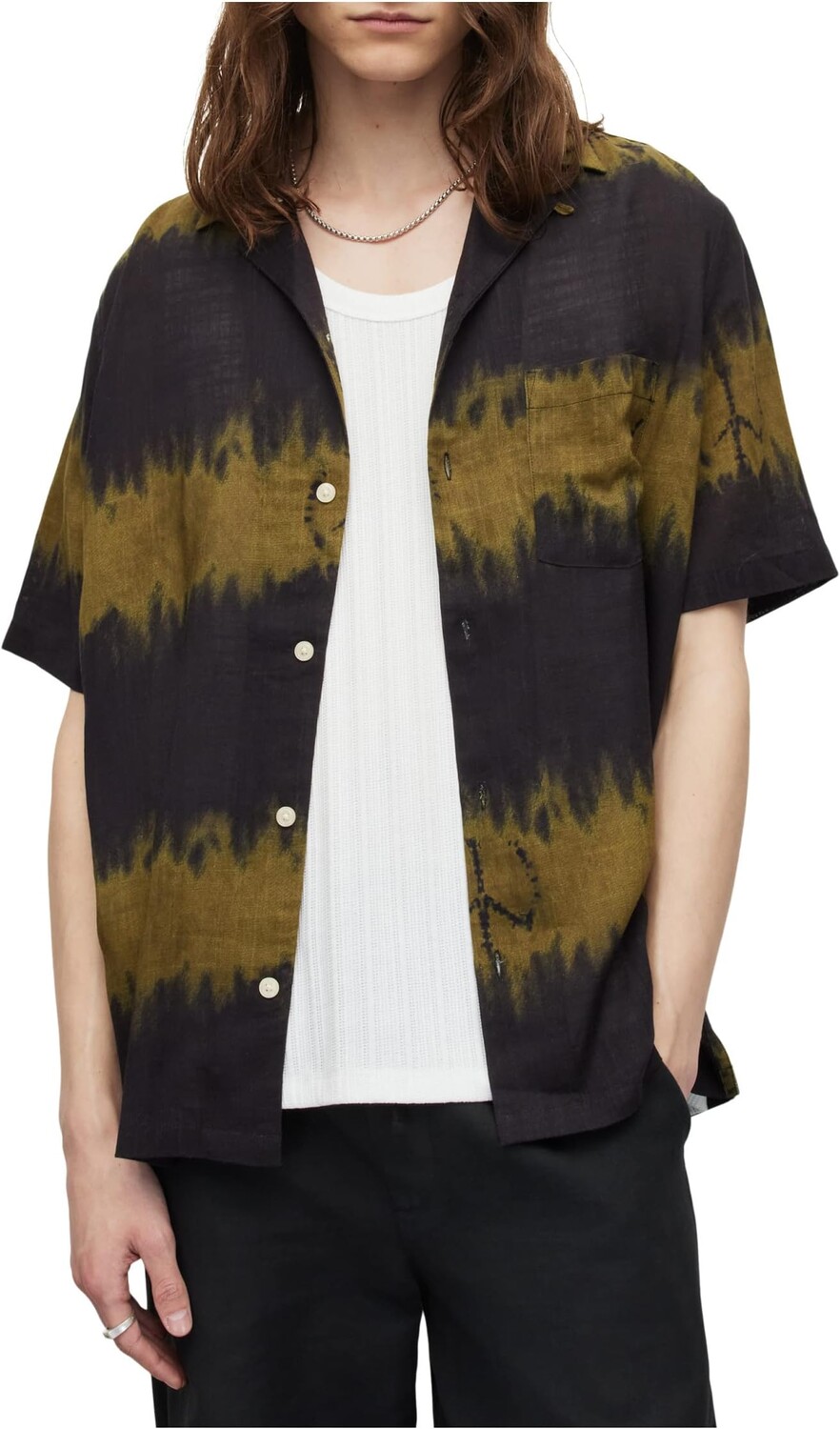 

Рубашка AllSaints Disarm Short Sleeve Shirt, цвет Jet Black
