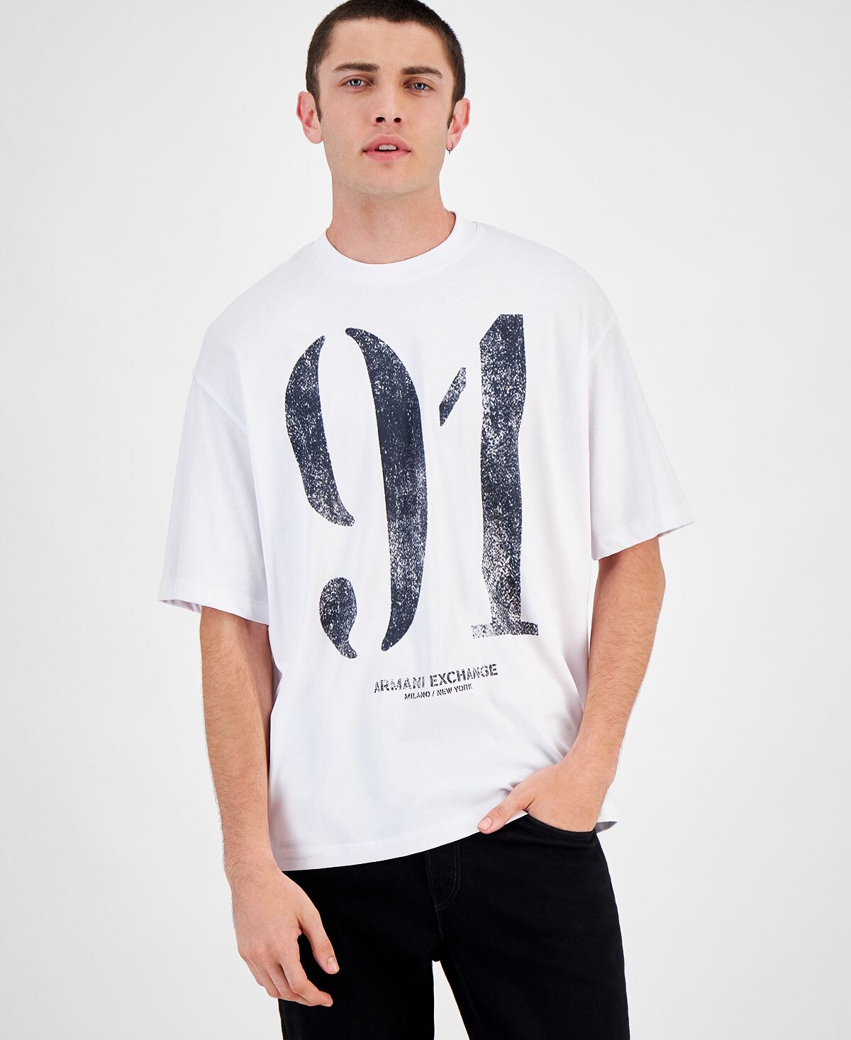 

Мужская футболка с графическим логотипом 91 Armani Exchange