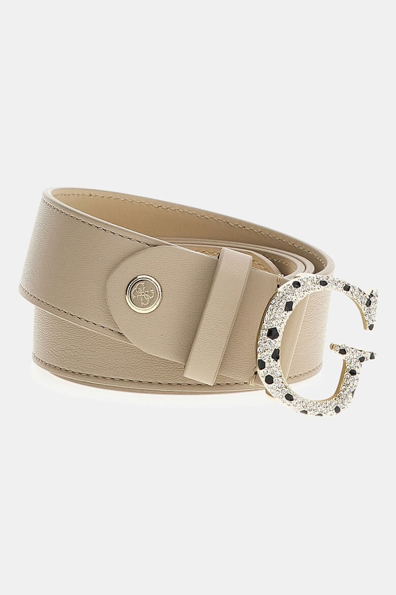 

Ремень из экокожи с декоративными камнями Guess, бежевый
