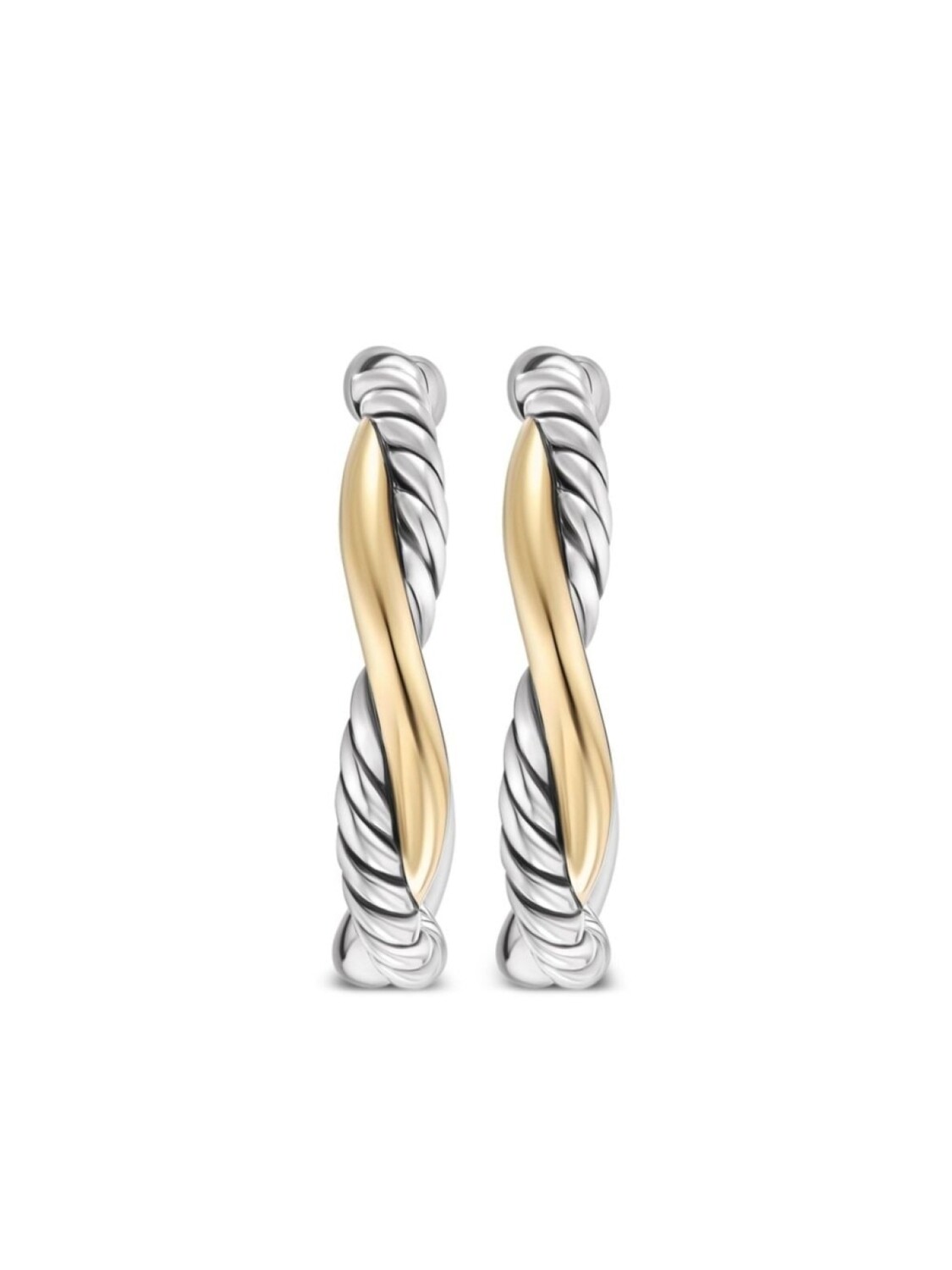 

Серьги-кольца Infinity из желтого золота и серебра David Yurman, серебряный