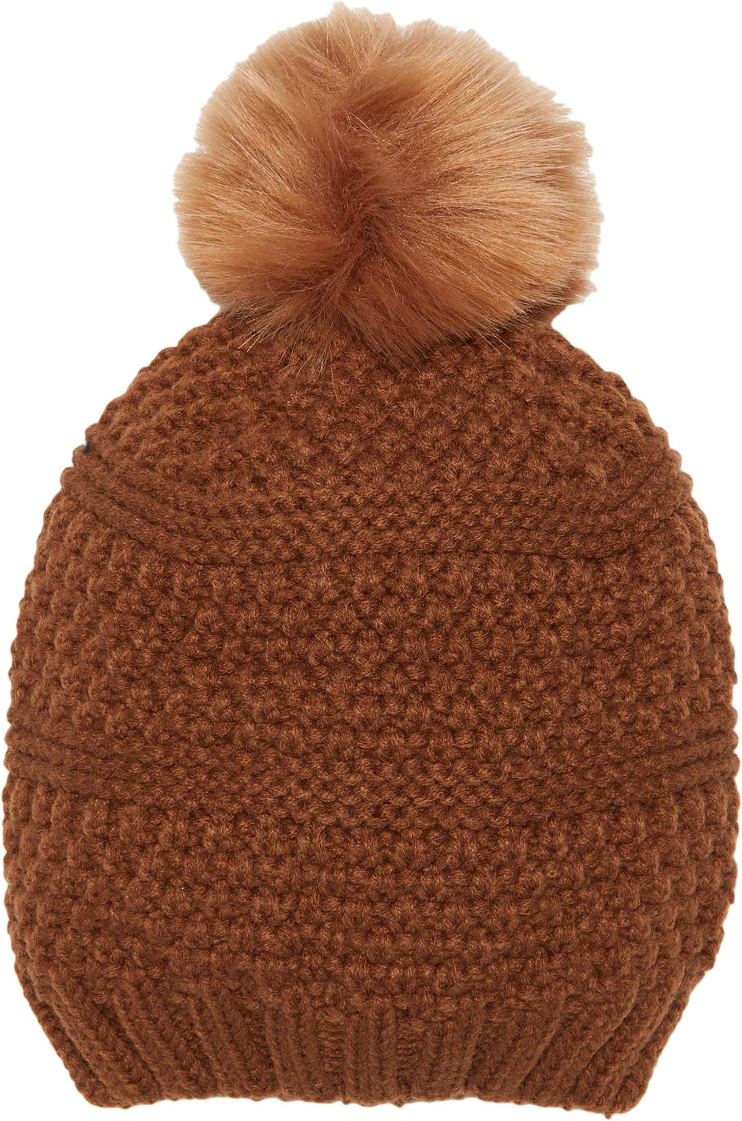 цена Вязаная шапка с помпоном из искусственного меха San Diego Hat Company, коричневый
