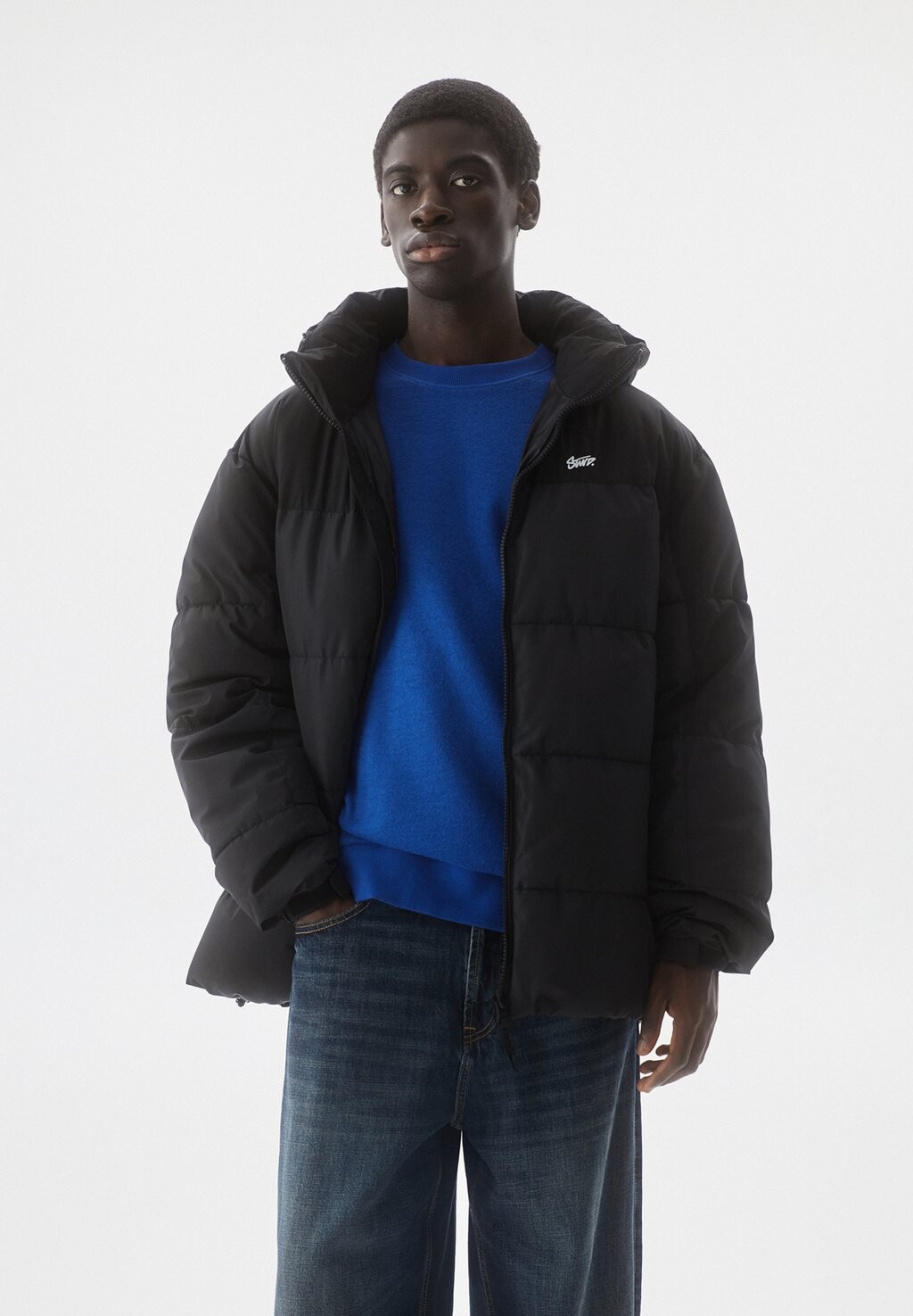 

Куртка зимняя Combined With Puffer PULL&BEAR, черный