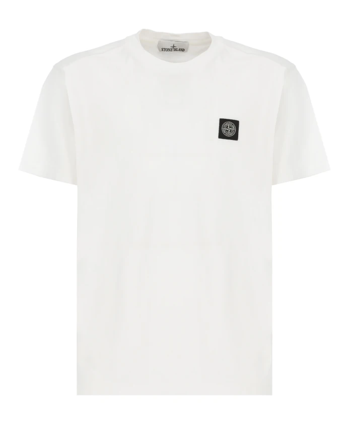 

Хлопковая футболка с логотипом Stone Island, белый