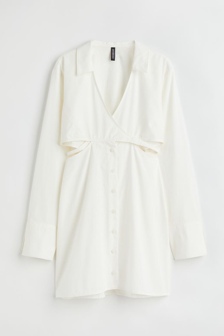 Платье из хлопкового поплина H&M, белый