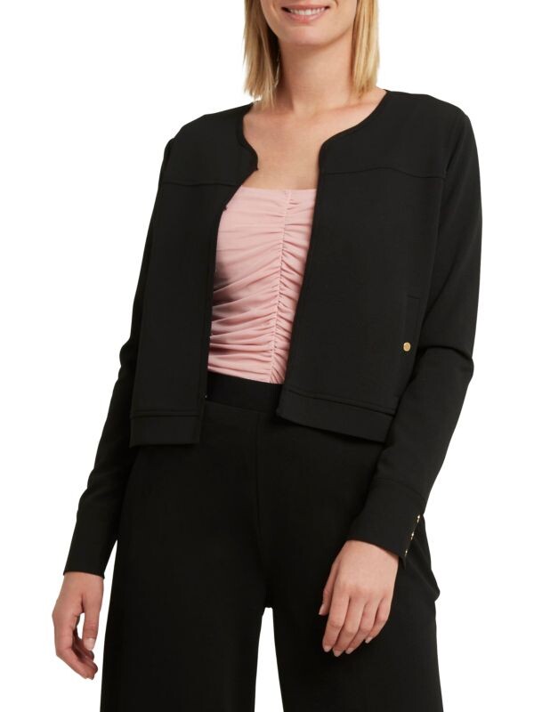 

Куртка H Halston из крепа с молнией спереди, черный