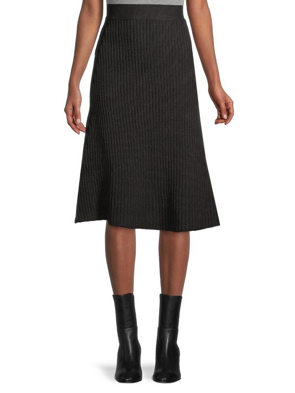 

Юбка Bottega Veneta из шерсти и шелка, черный