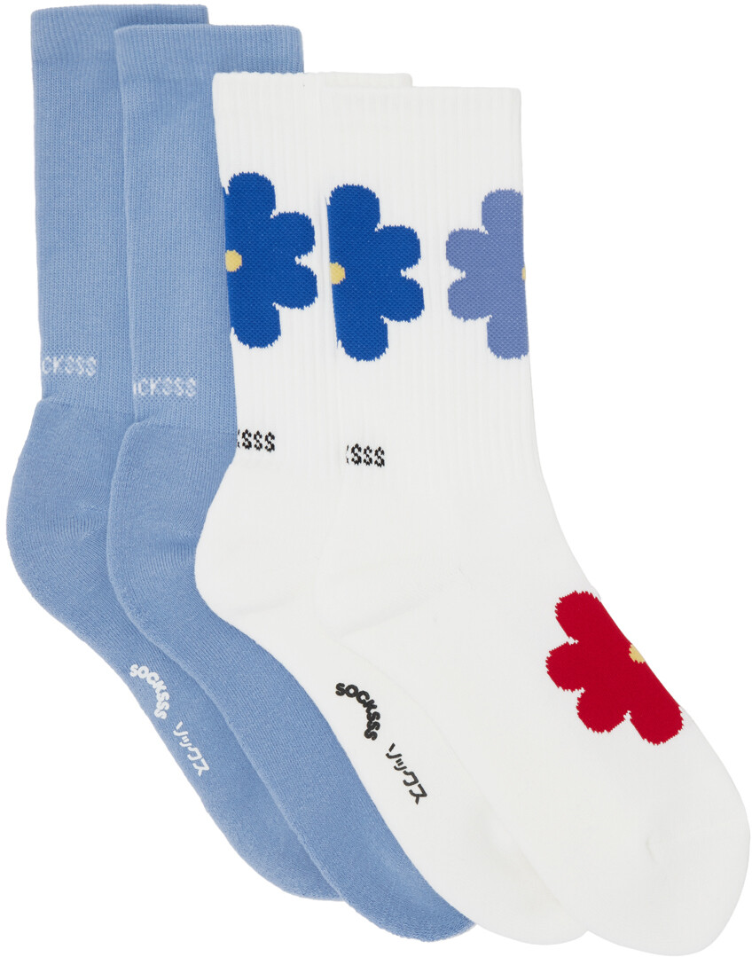 

Набор из двух синих и белых носков SOCKSSS