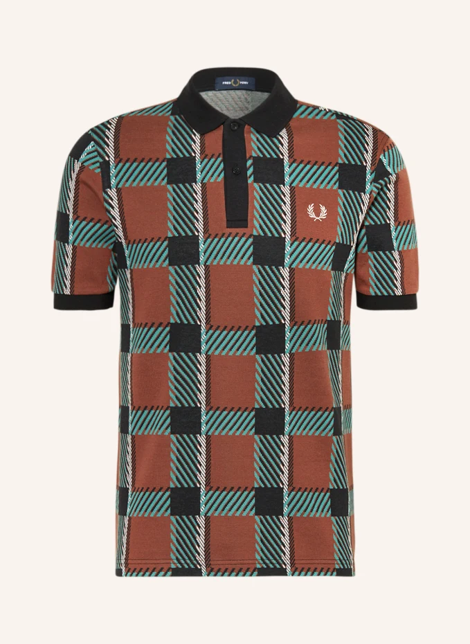 

Рубашка-поло glitch из пике Fred Perry, коричневый