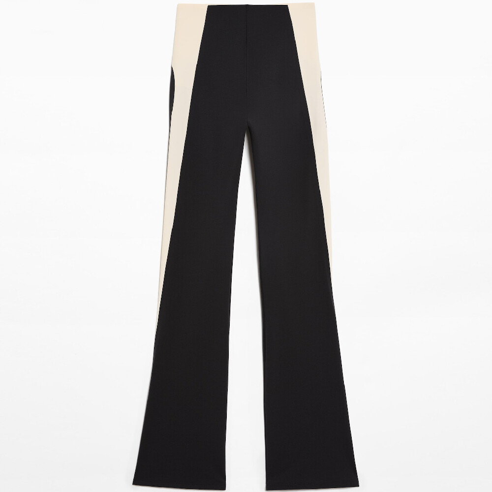 

Леггинсы Oysho Compressive Core Control Block Flare, черный/белый
