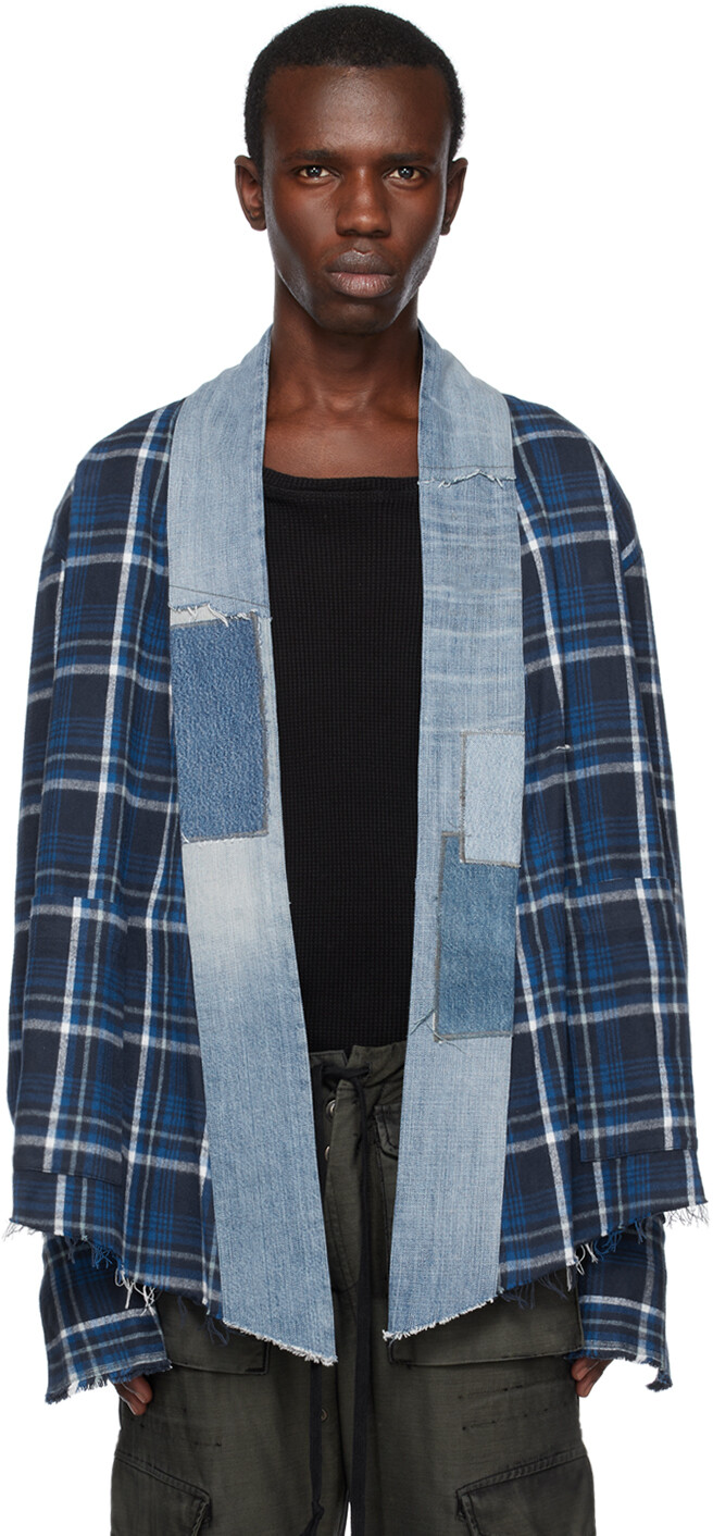 

Синий кардиган в шотландскую клетку Greg Lauren