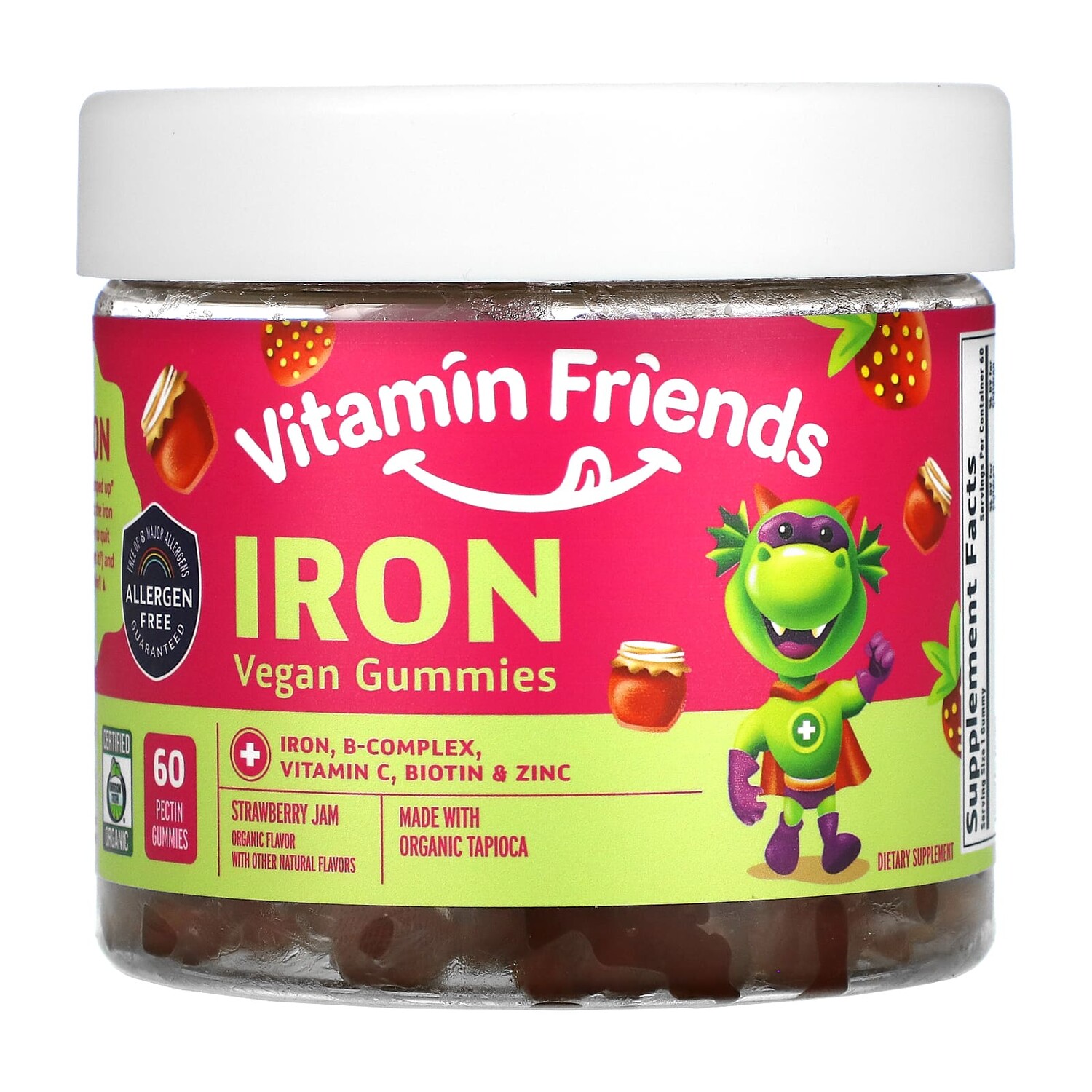 

Жевательные Таблетки Vitamin Friends с железом, со вкусом клубники, 60 жевательных таблеток