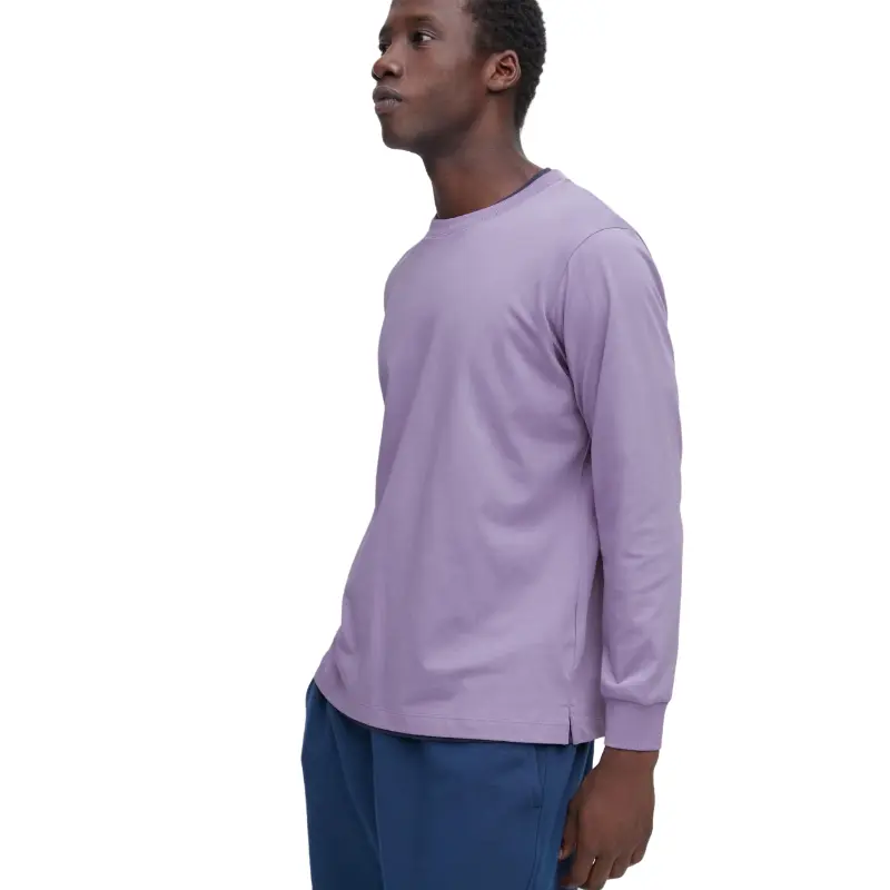 

Футболка Uniqlo Airism Cotton Crew Neck Long Sleeved, сиреневый