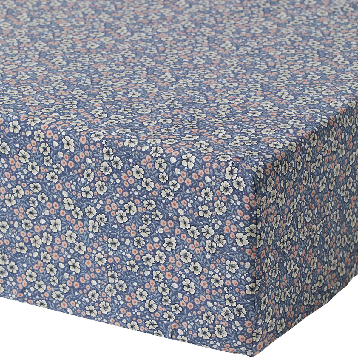 

Простыня на резинке H&M Home Fitted Cotton Floral 120х200, синий