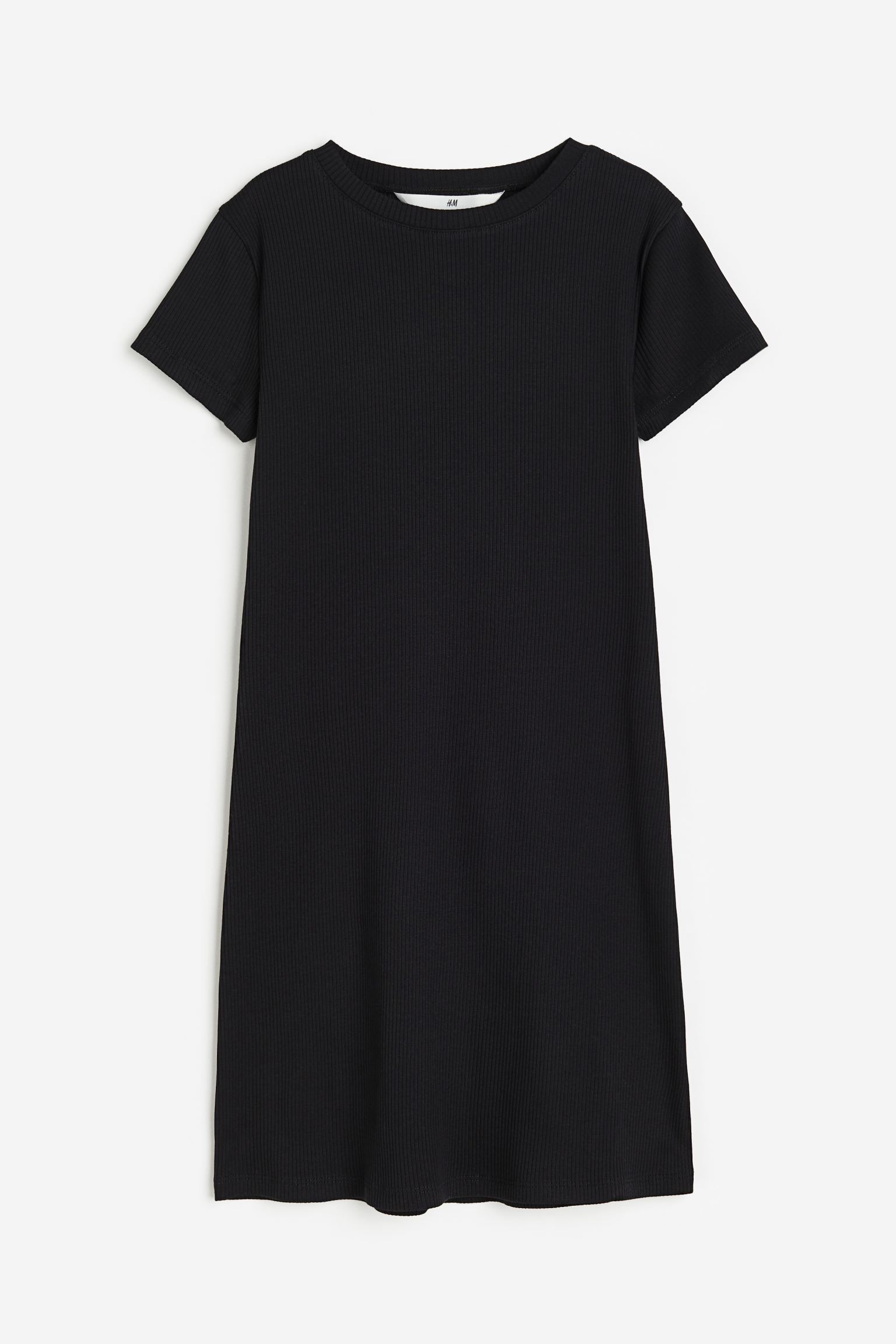 Платье H&M Kids Ribbed T-shirt, черный
