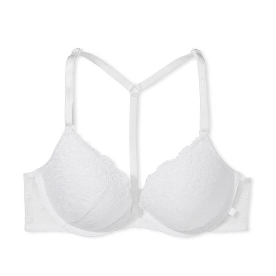 

Бюстгальтер на косточках Victoria's Secret Sexy Tee T-Back Lace Push-Up, белый
