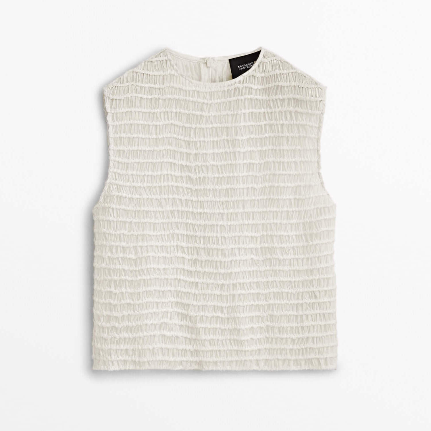 

Блузка Massimo Dutti Sleeveless Textured Limited Edition, кремовый