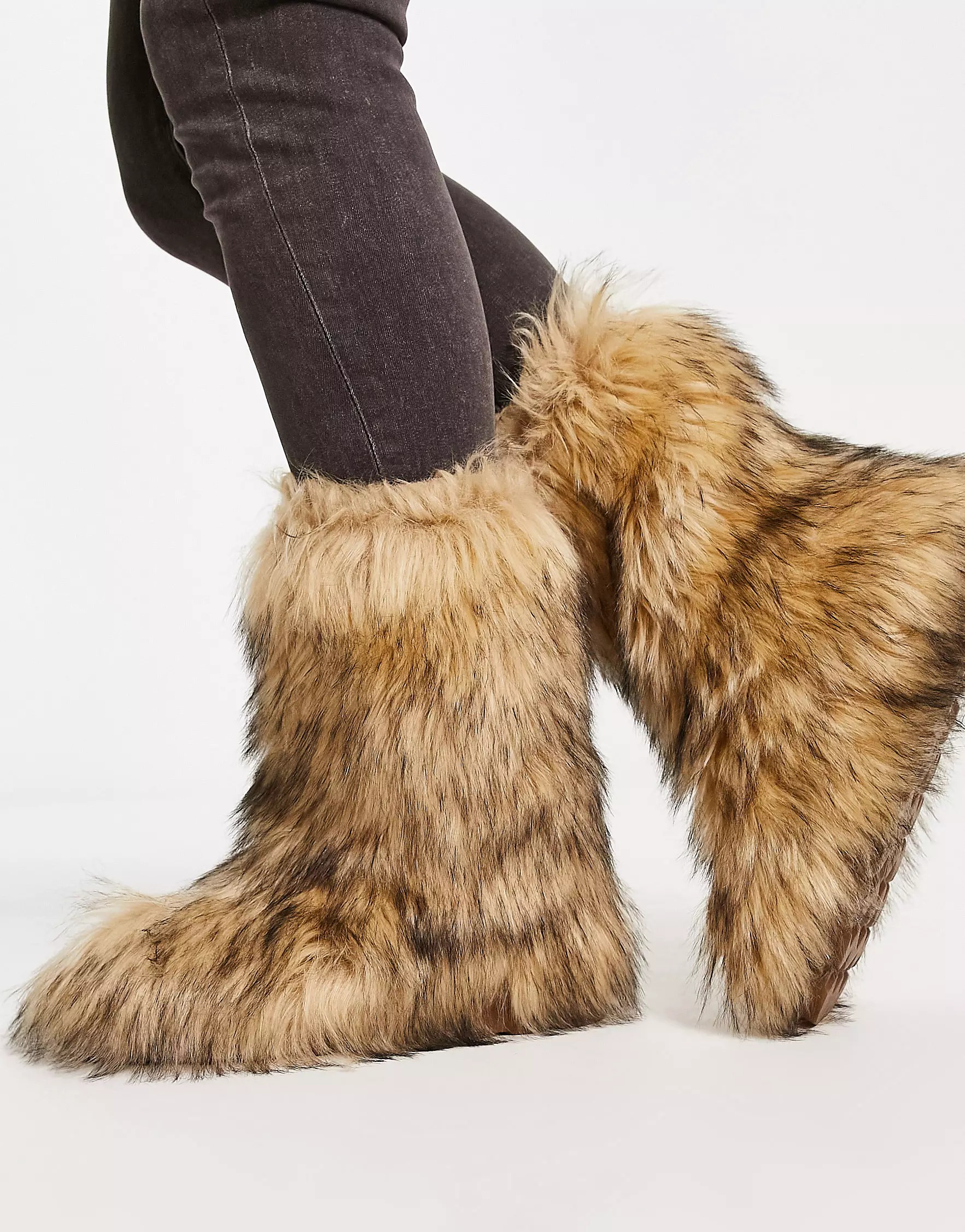 

Ботильоны Asos Design Faux Fur Calf, коричневый