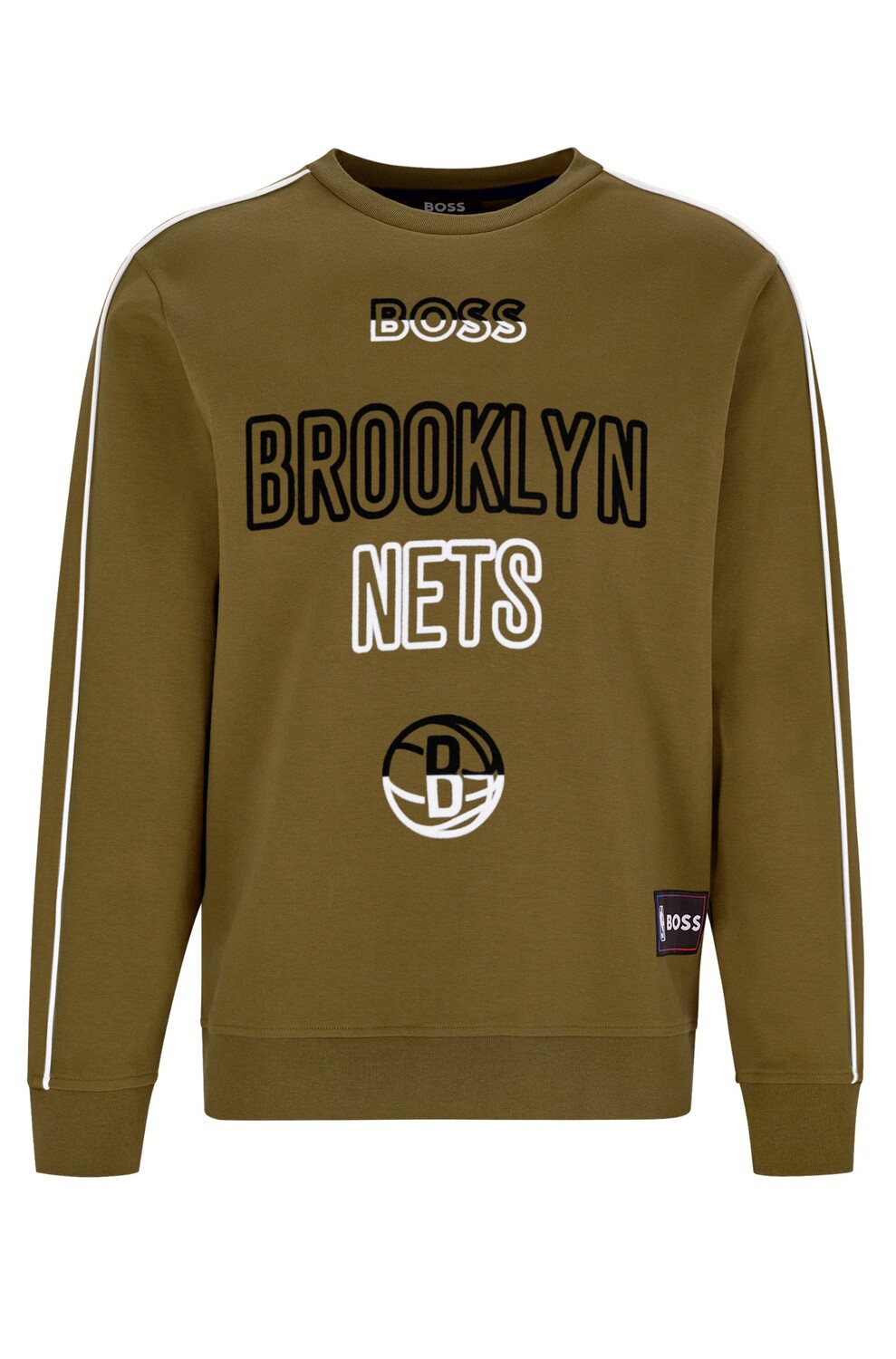 

Свитшот Boss & NBA Cotton-blend Regular-fit NBA Nets, хаки
