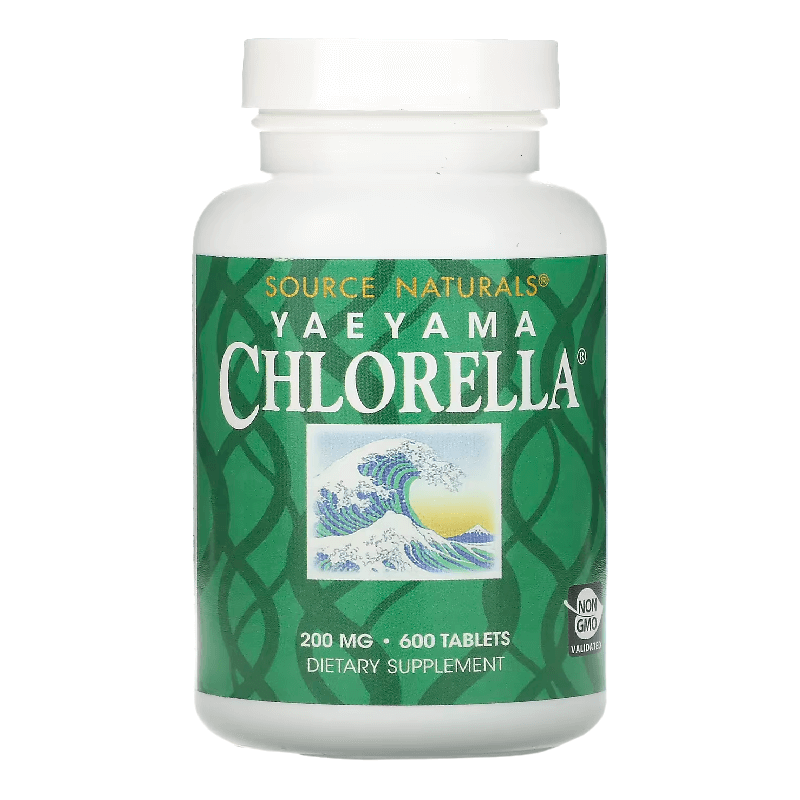 Хлорелла Source Naturals Yaeyama Chlorella 200 мг, 600 таблеток - фото