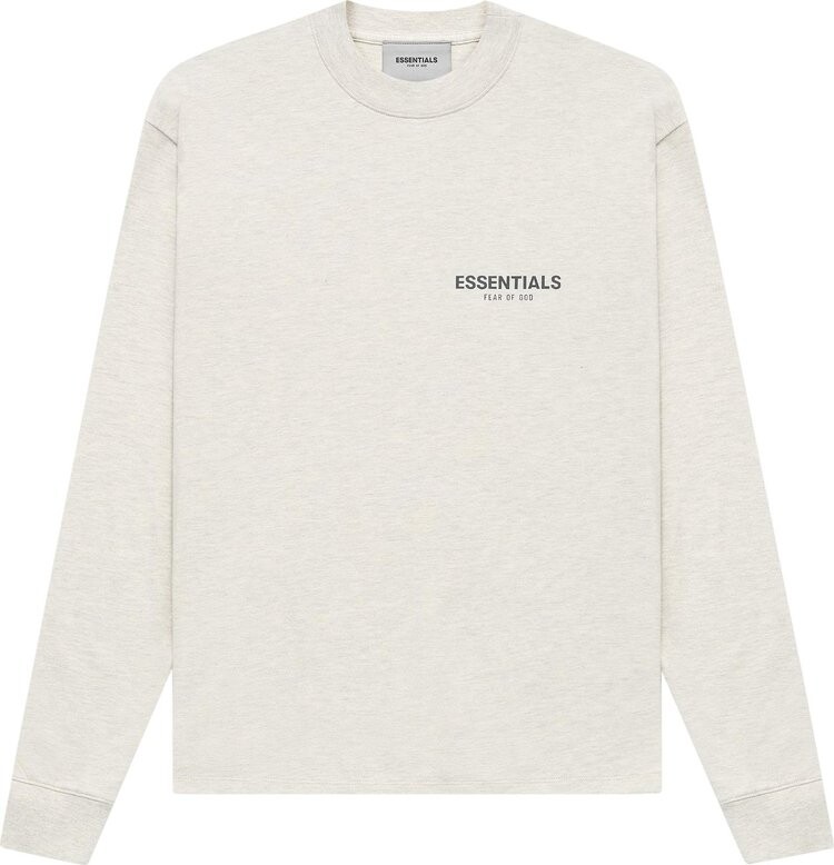 Лонгслив Fear of God Essentials Long-Sleeve Tee 'Light Heather Oatmeal', кремовый - фото