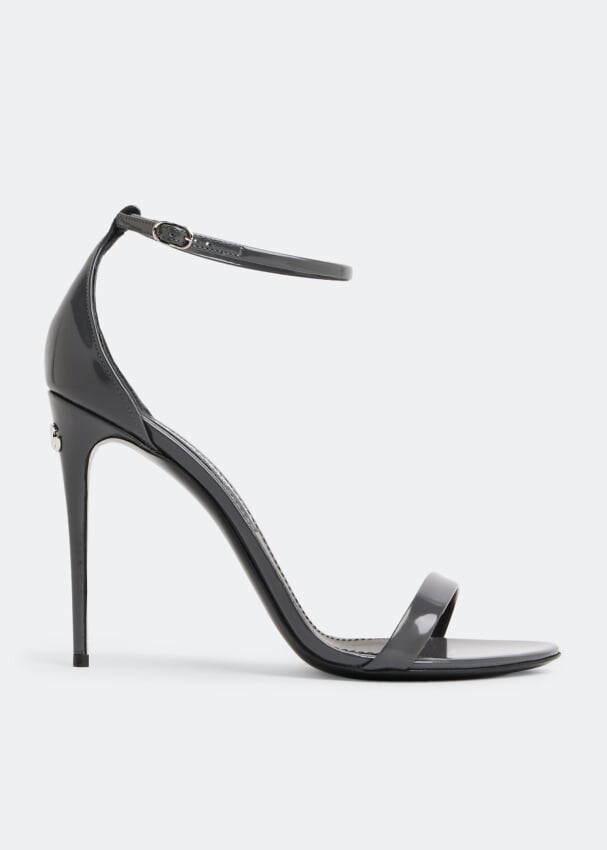 Сандалии DOLCE&GABBANA Kim polished calfskin sandals, серый