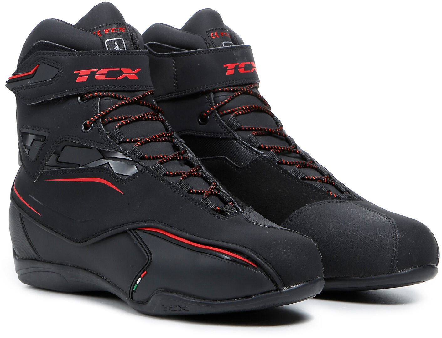Обувь водонепроницаемая TCX Zeta мотоциклетная, черный/красный водонепроницаемая мотоциклетная обувь g rome gtx gaerne черный