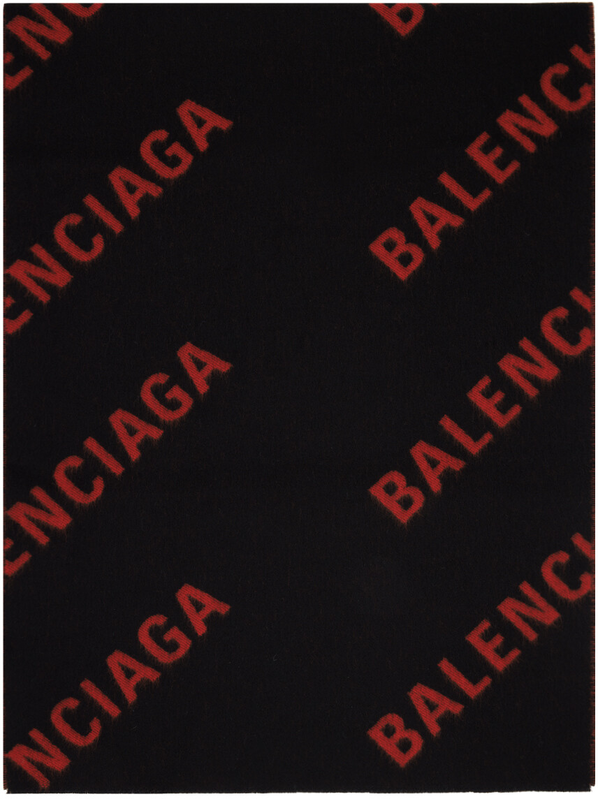 

Черно-красный сплошной макрошарф Balenciaga