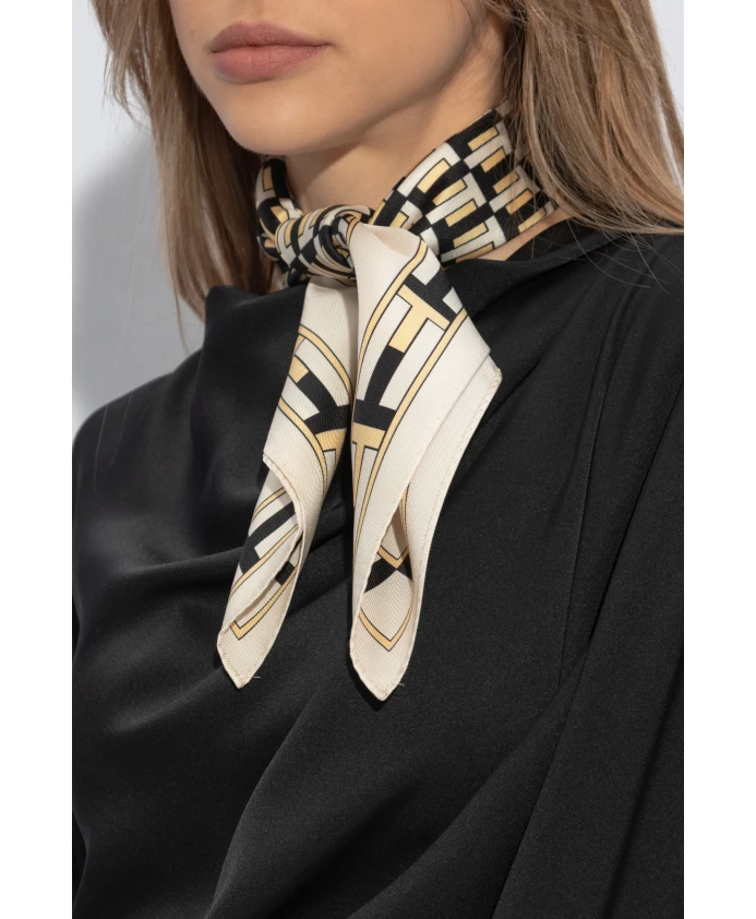 

Шелковый шарф Tory Burch, бежевый