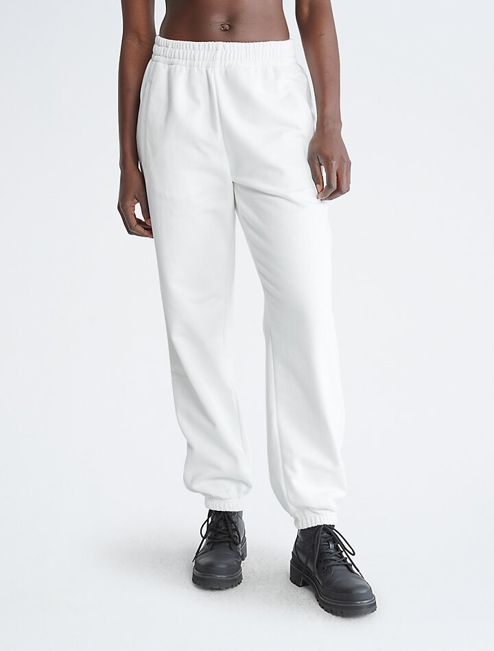 

Стандартные толстые махровые джоггеры с логотипом Calvin Klein, белый