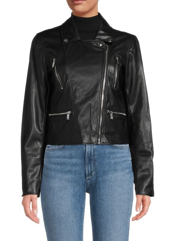 

Мотоциклетная куртка из искусственной кожи Calvin Klein Black, Серый