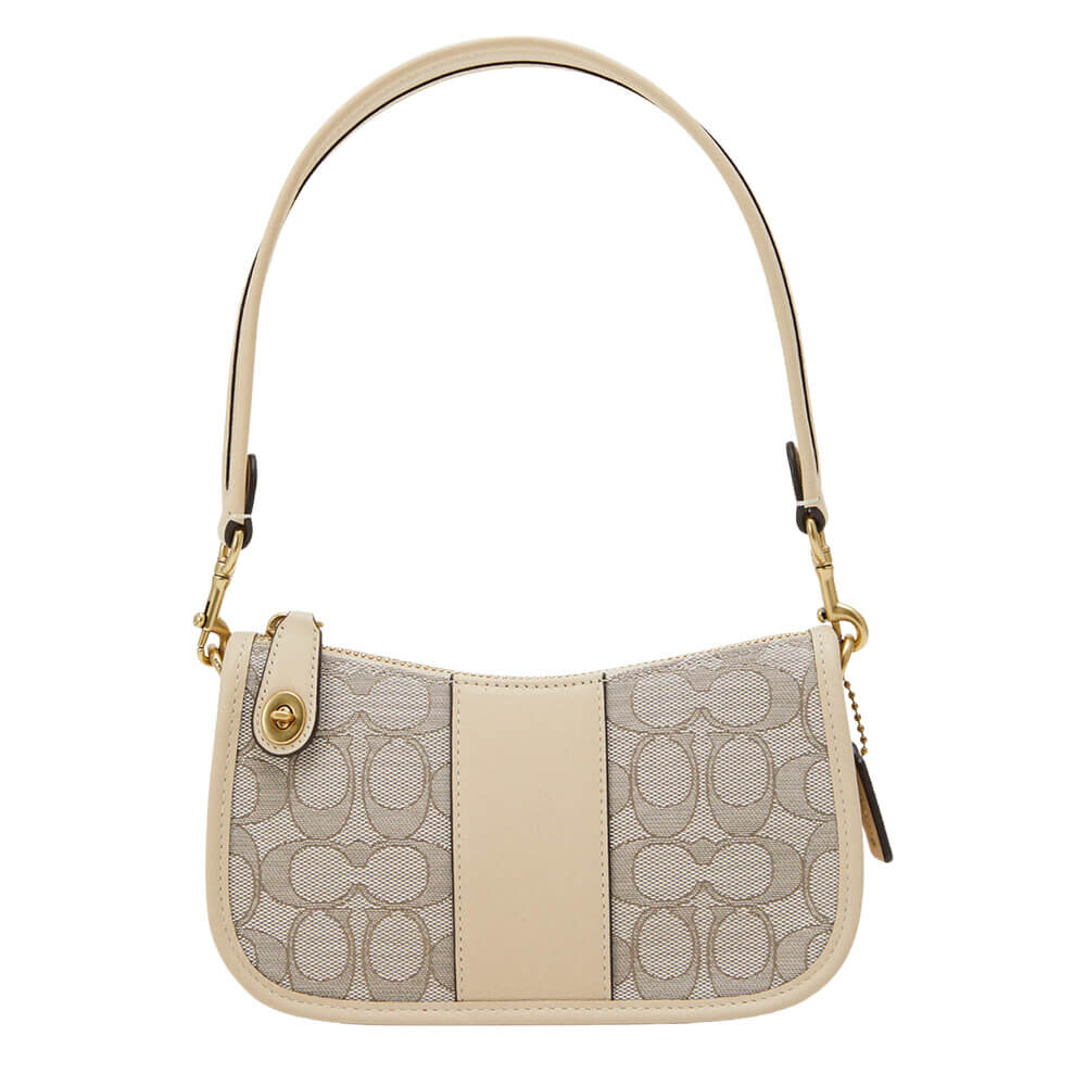 

Сумка Coach Signature Jacquard Swinger, бежевый